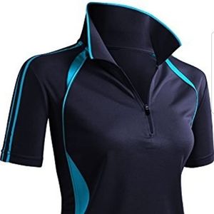 *Half Zip Collared Blue Activewear Polo in Size 3XL*